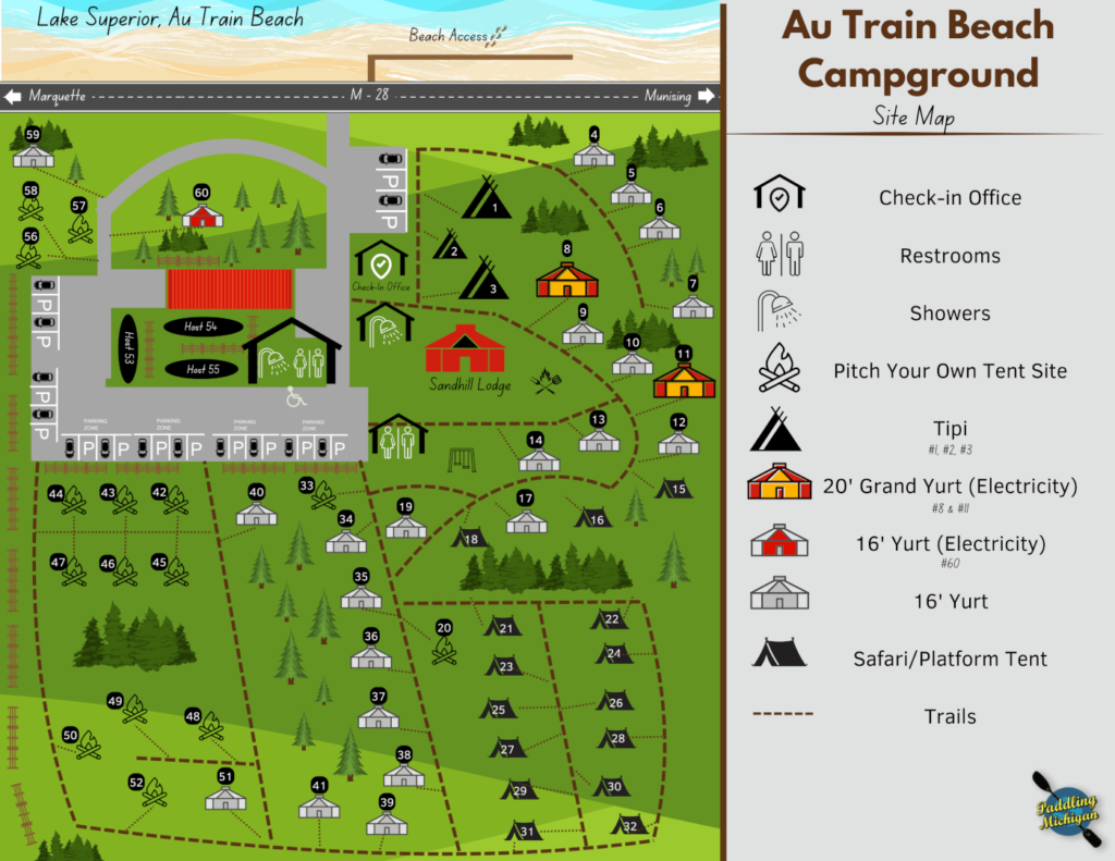 Au Train Beach Campground Map -20241010